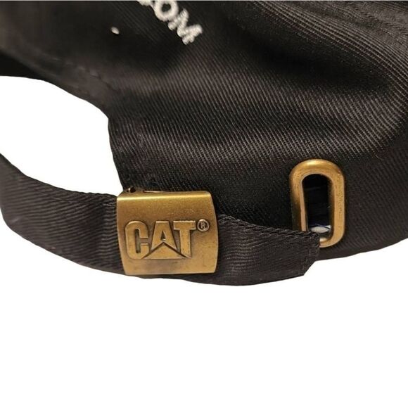 Caterpillar Trademark Cap Black With Cat Iconic Logo Embroidered Gold Hardware - Picture 4 of 10
